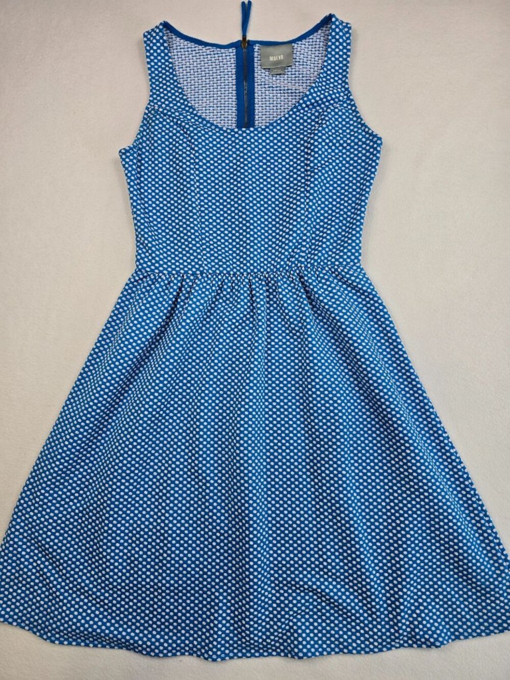 Anthropologie Maeve Small Blue & White Polka Dot Sleeveless Dress